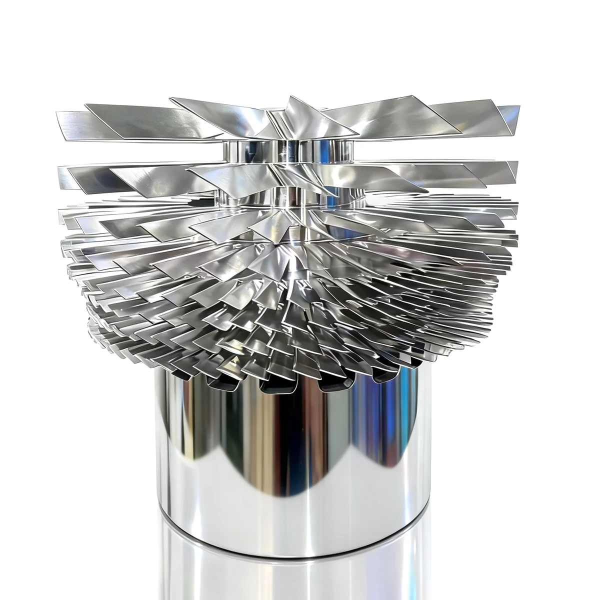 Multi-stage bladed rotor geometry with a cylindrical base